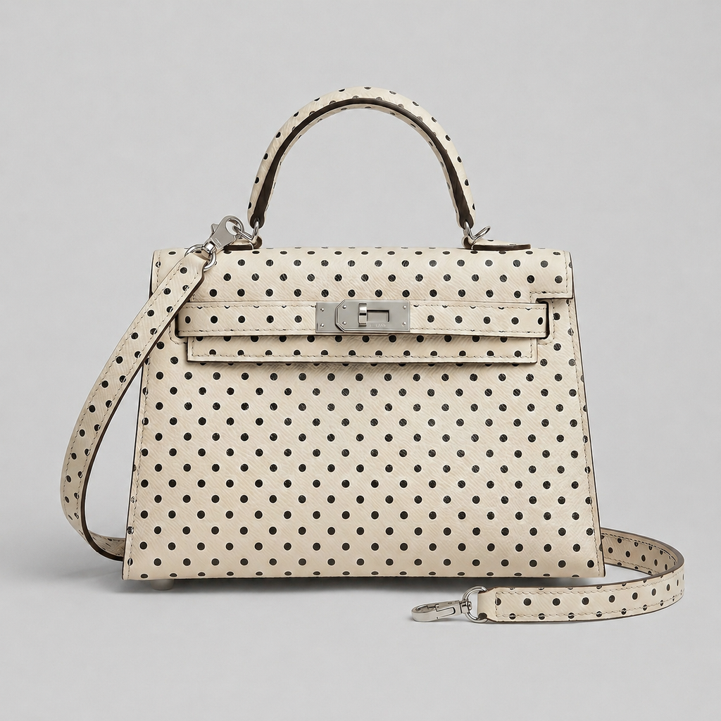 Mini sac écru à pois