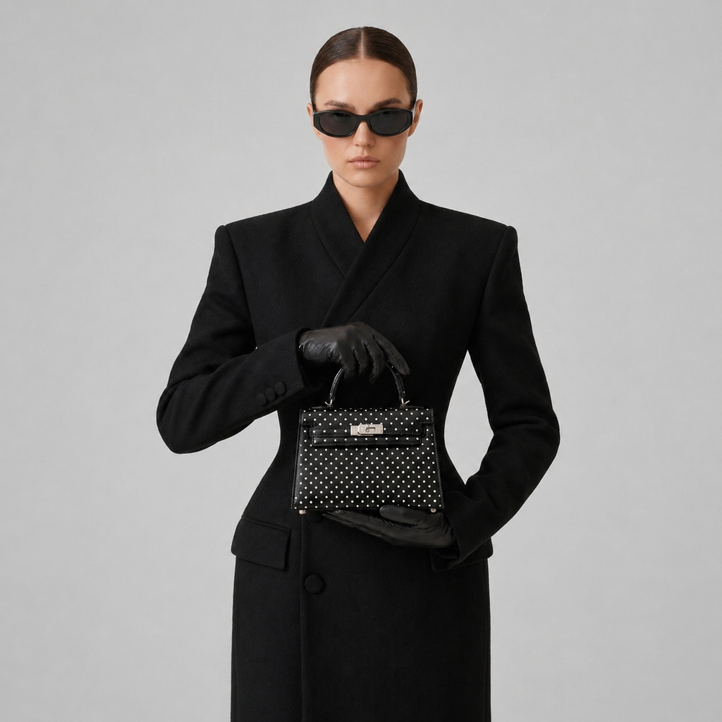 Mini sac noir à pois