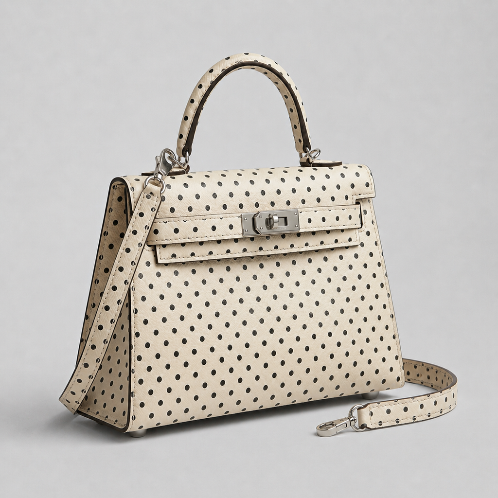 Mini sac écru à pois